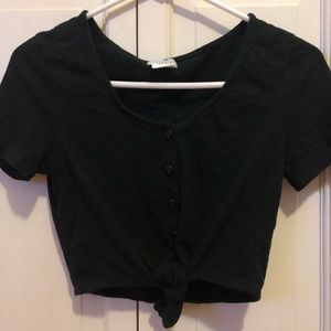 black tied crop top